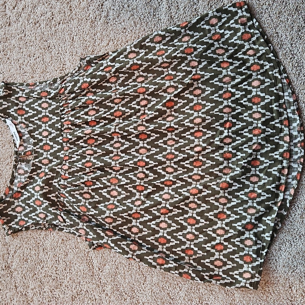 Sonoma Olive and Coral Patterned Top